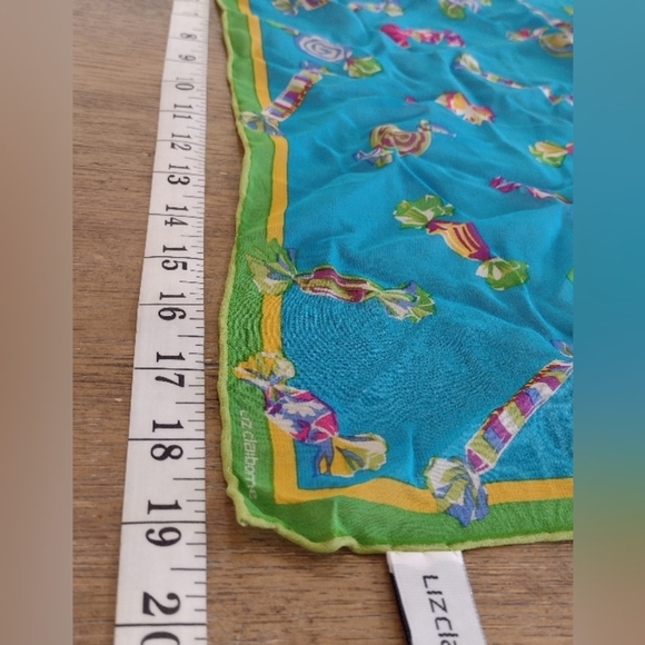 Vintage Liz Claiborne Square 19" 100% Silk Scarf Candy Print - Picture 3 of 8